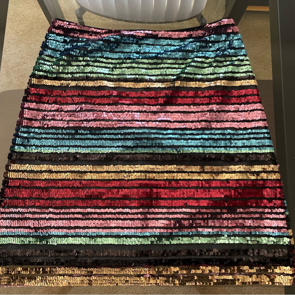 Moulinette Soeurs Vibrant Sequin A-Line Skirt from Anthropologie